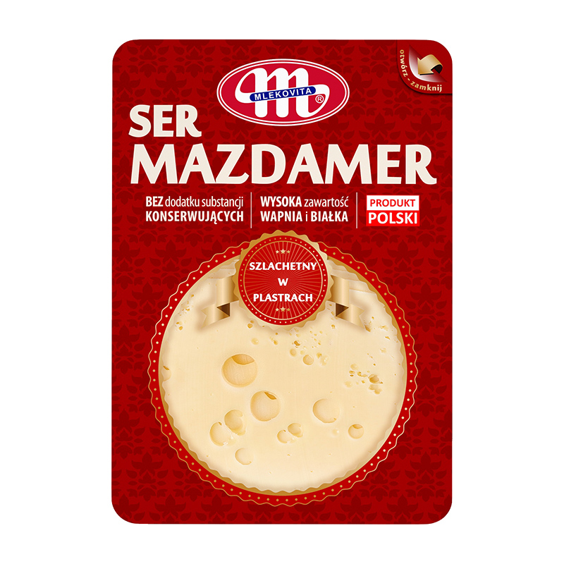Сир Маздамер, ТМ "Mlekovita", нарізка 150г