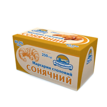 Маргарин "Сонячний" жирністю 60%. Вага 250г