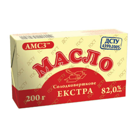 Масло "Екстра" ДСТУ "АМСЗ" 82%, 200г